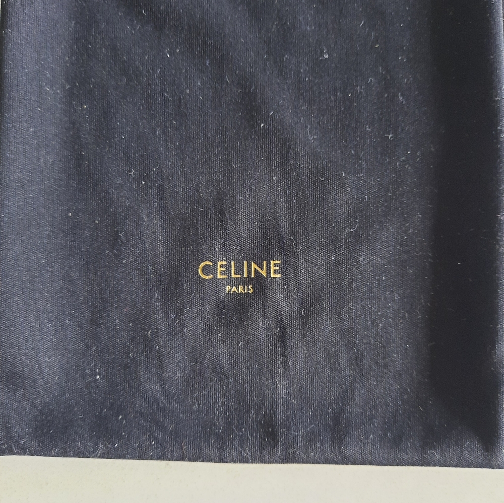 Celine Elegant Black Fabric Pouch - Picture 2 of 4